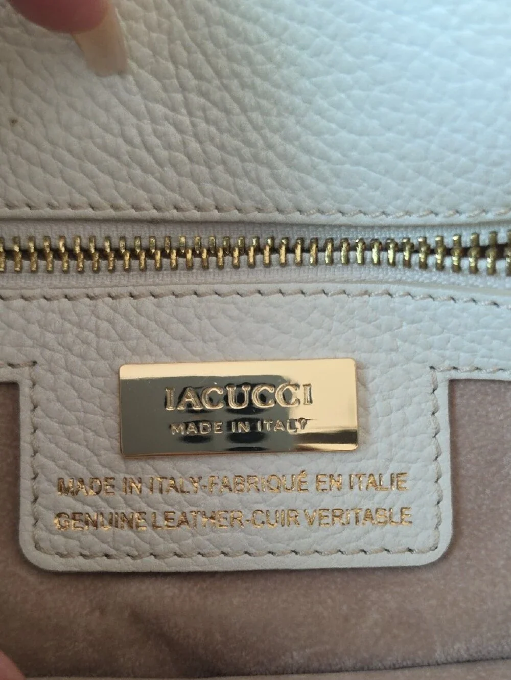 Iacucci White Leather Satchel Handbag